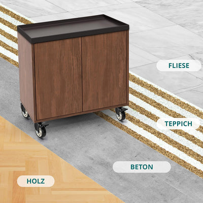 Kurtzy 4er Pack Schwarzer Rollen Schwerlast Rollen für Möbel - Lenkrollen 100mm mit Gummirädern, Sch