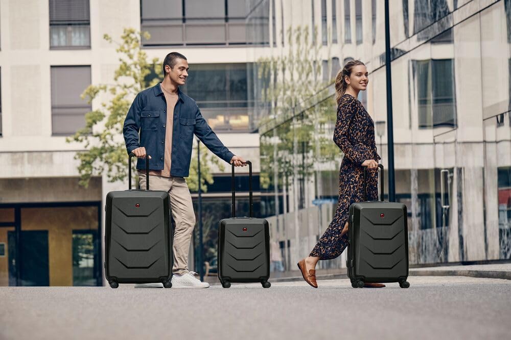 WENGER Prymo Medium Hartschalenkoffer mit 4 Rollen, Trolley, Mittelgross, 59 (67) l, Sicherheitsschl