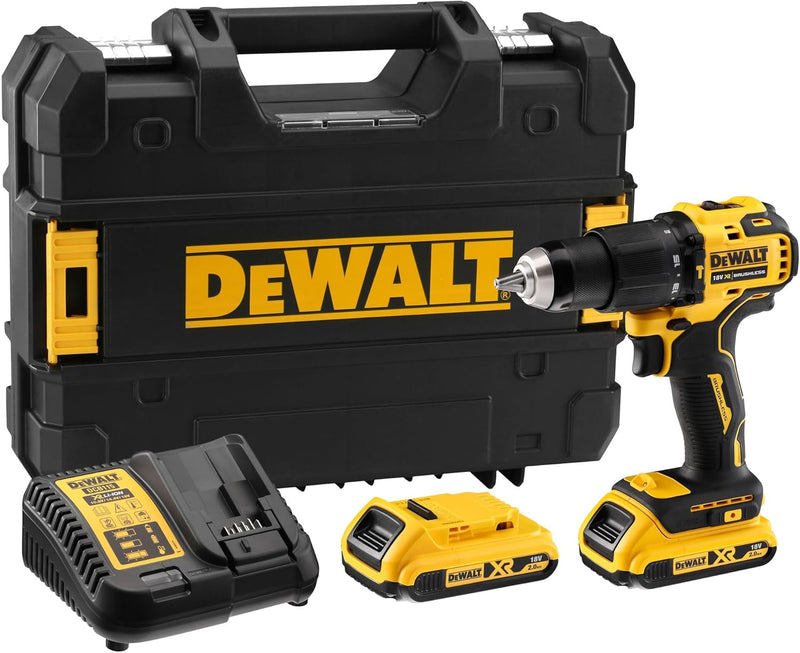 Dewalt DCD709D2T-QW Akku-Schlagbohrschrauber 18 V, 2 Ah, Schwarz/Gelb, Size