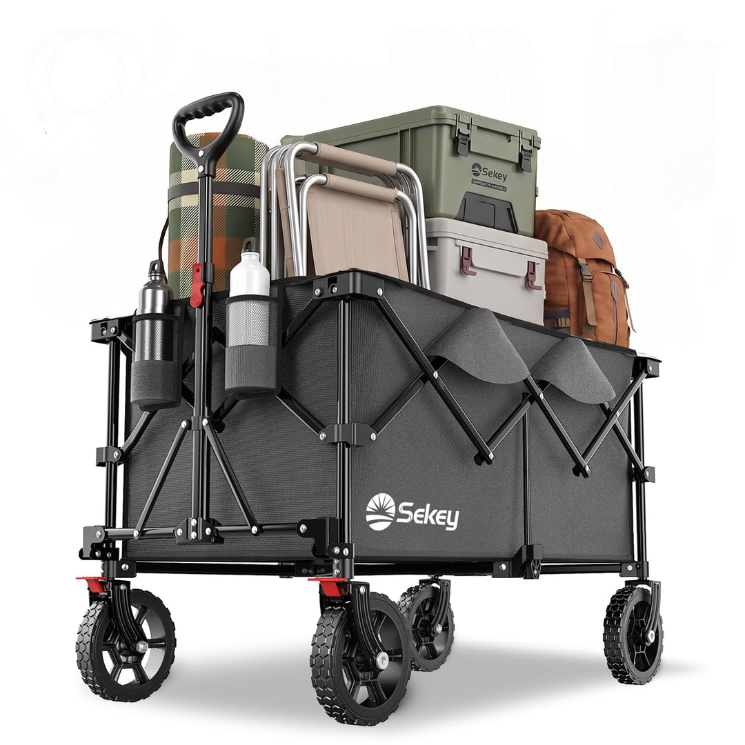 Sekey XXL Plus Bollerwagen Faltbar 200L 200KG Tragkraft, Faltbarer Bollerwagen Geländetauglich mit B