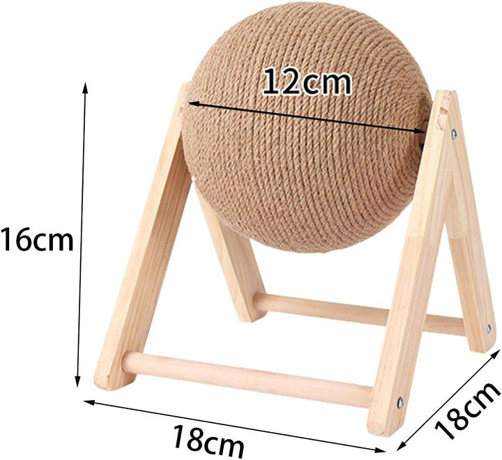 Cat Ball Toys Kitten Cat Sisal Scratcher Ball, Stabile Holzbasis Und Sisalseil Rolling Ball Spielzeu