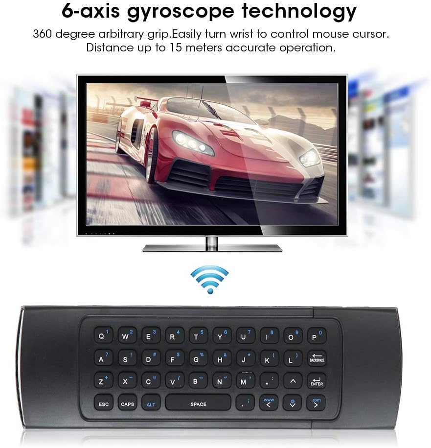 Doppelseitige Air Maus Tastatur, 2,4 G TV Fernbedienung Tastatur Maus Set mit 360 ° Freiraum Bewegun