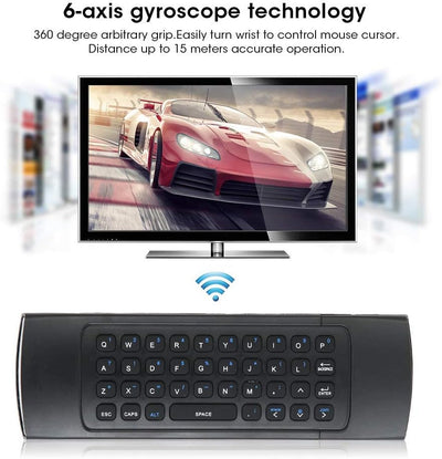 Doppelseitige Air Maus Tastatur, 2,4 G TV Fernbedienung Tastatur Maus Set mit 360 ° Freiraum Bewegun
