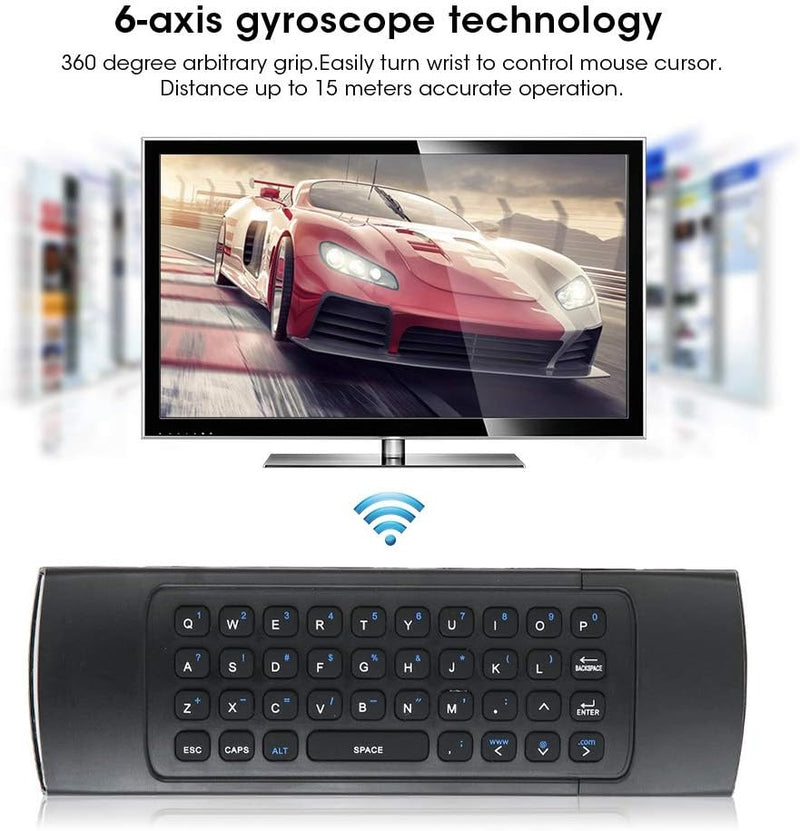 Doppelseitige Air Maus Tastatur, 2,4 G TV Fernbedienung Tastatur Maus Set mit 360 ° Freiraum Bewegun
