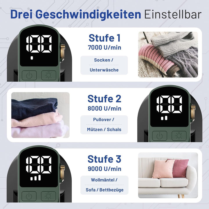 BEAUTURAL Fusselrasierer, Wiederaufladbarer Flusenentferner Elektrisch, 3 Geschwindigkeiten, 6-Kling
