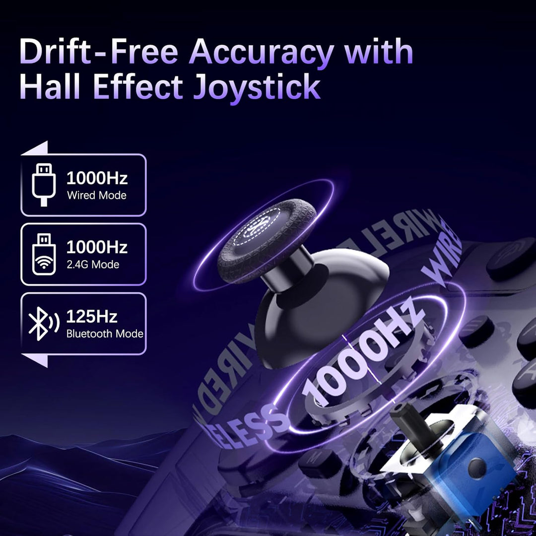 AKNES EasySMX X05Pro PC-Controller für PC/Switch/Android/iOS, Leise Spieltasten, Hall-Effekt-Joystic