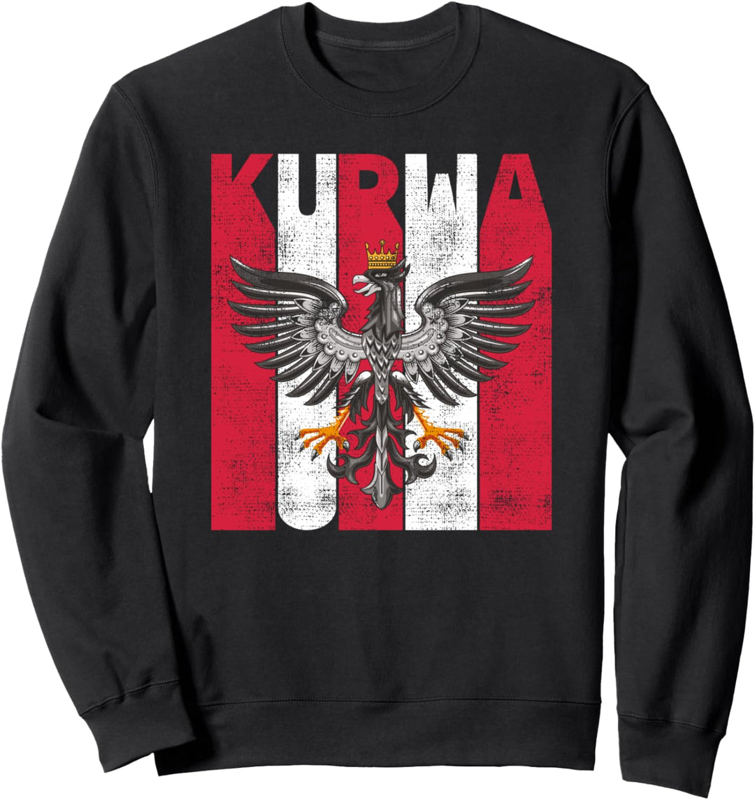 Retro Kurwa Vintage Polen Polnische Flagge Fluchen Sweatshirt