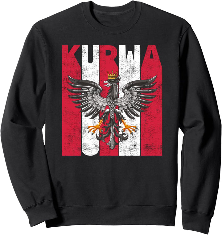 Retro Kurwa Vintage Polen Polnische Flagge Fluchen Sweatshirt