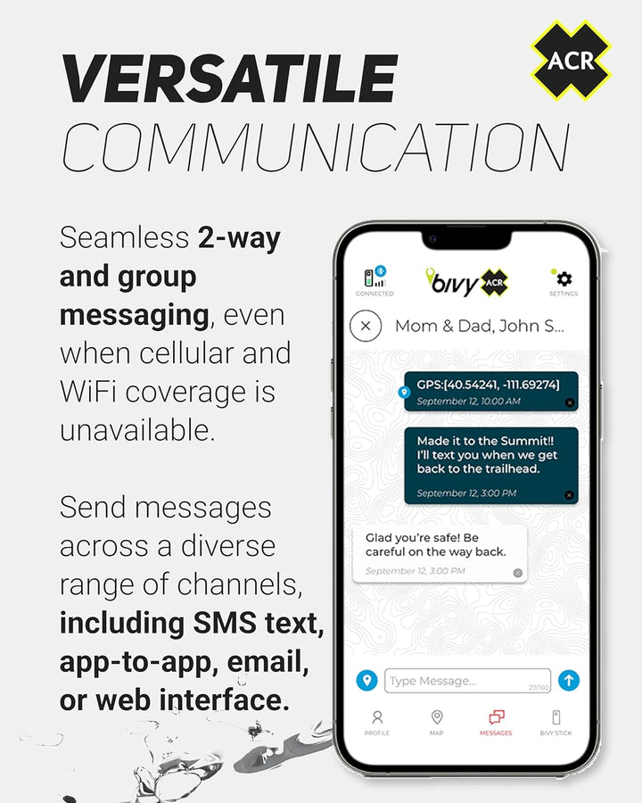 ACR Bivy Stick Satellite Communicator - Zwei-Wege-Text-Nachrichten, GPS-Tracking, Karten und Navigat