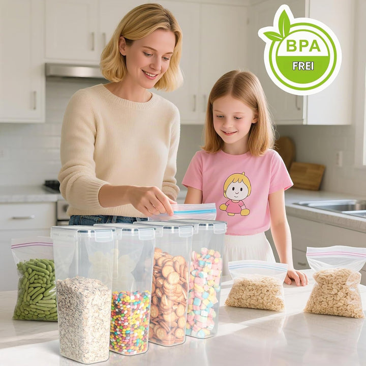 VINATO Vorratsdosen mit Deckel Luftdicht 2.8L 4er Set BPA-frei für Müsli Cornflakes Mehl Aufbewahrun