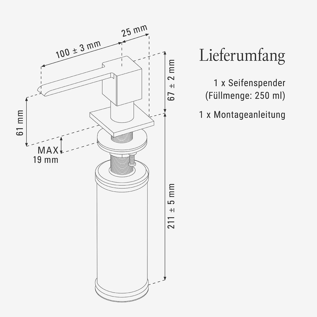 Villeroy &amp; Boch Zubehör | Seifenspender | Edelstahl massiv | 923630LC, 250 ml 250 ml Edelstahl Massi