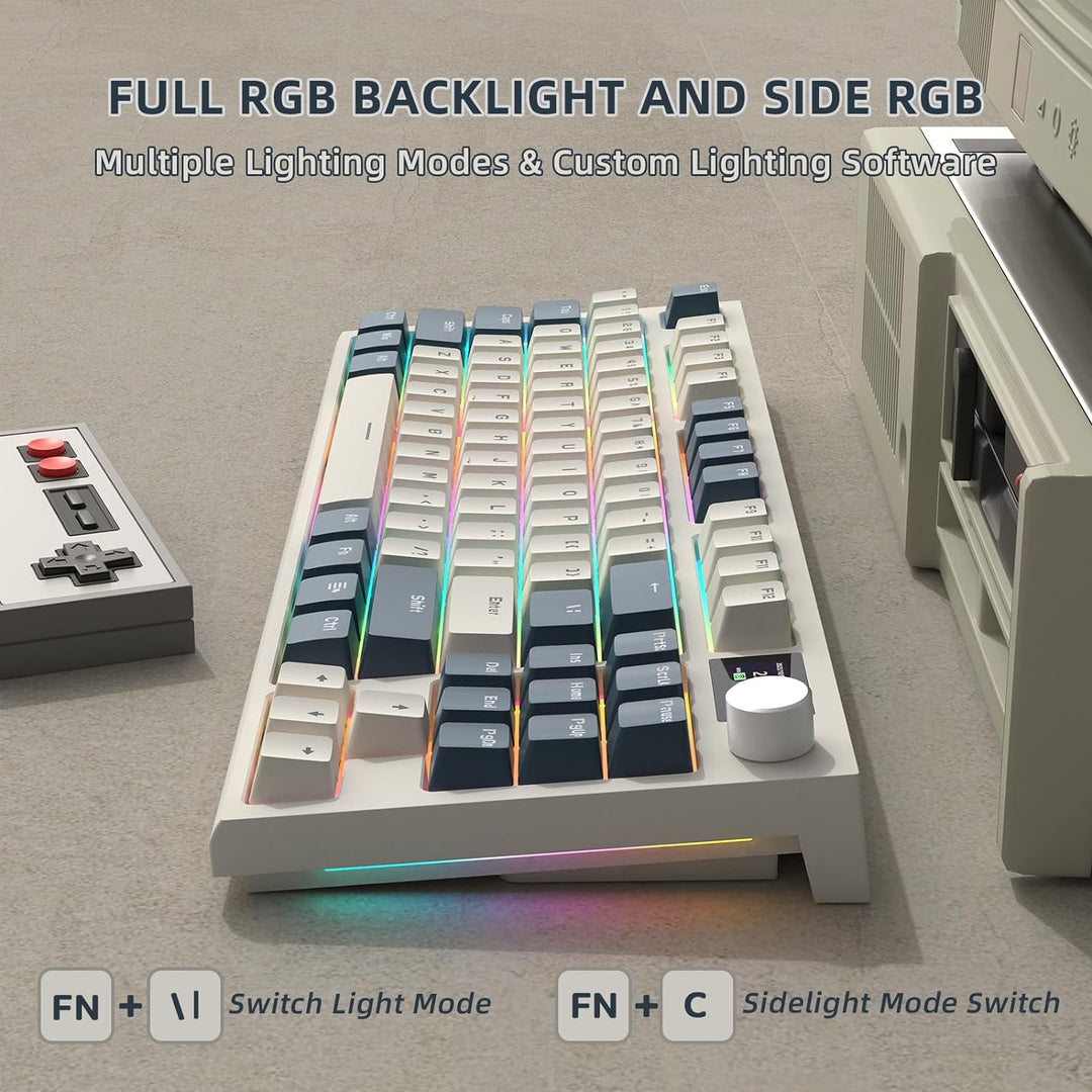 VGN GAMEPOWER RK86PRO Mechanische Gaming Tastatur Kabellos 75% Prozent TKL, 2,4G Wireless/Bluetooth/