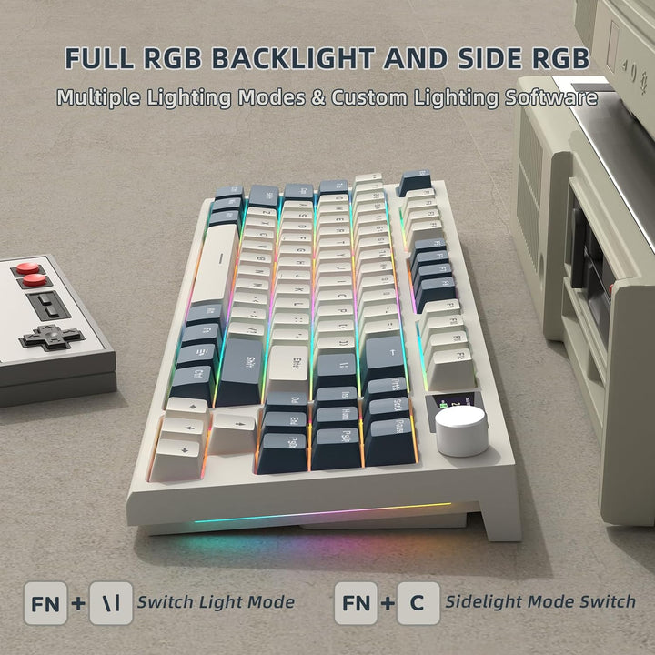 VGN GAMEPOWER RK86PRO Mechanische Gaming Tastatur Kabellos 75% Prozent TKL, 2,4G Wireless/Bluetooth/