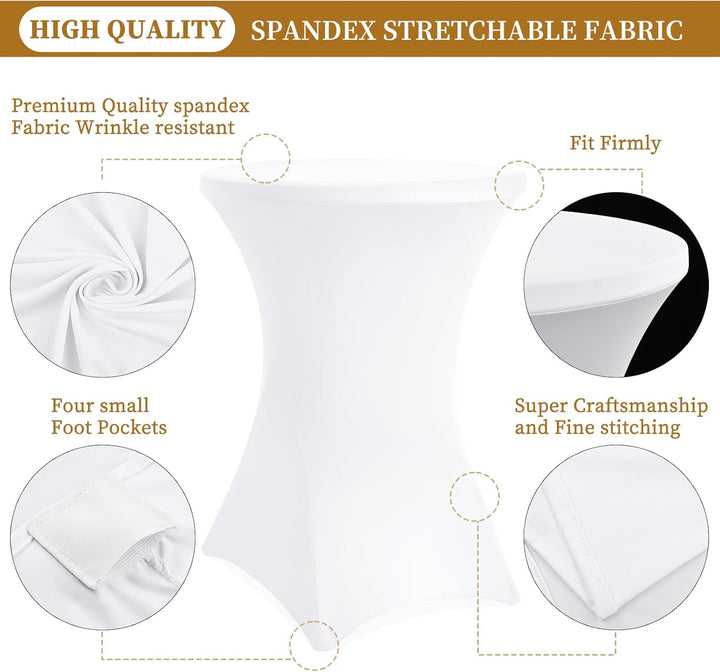 Showgeous 3 Packungen Stretch Stehtisch Husse für Bistrotisch Ø 80-85 cm Cocktail Tisch-Überzug Huss