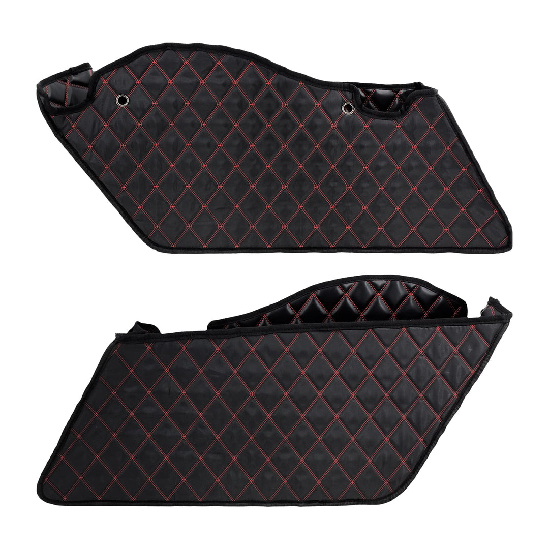 HDBUBALUS Ungedehnte Saddlebag Liner Einsätze Red Thread kompatibel mit Harley 2014-2021 1 Paar Rote