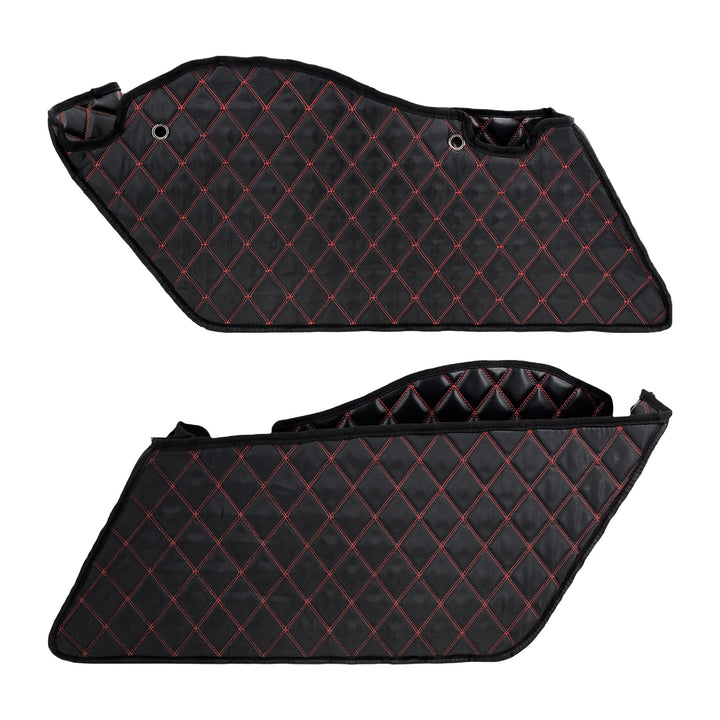 HDBUBALUS Ungedehnte Saddlebag Liner Einsätze Red Thread kompatibel mit Harley 2014-2021 1 Paar Rote
