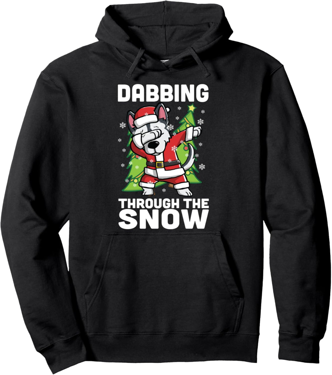 Dabbing Through The Snow Husky Weihnachten Hund Pullover Hoodie