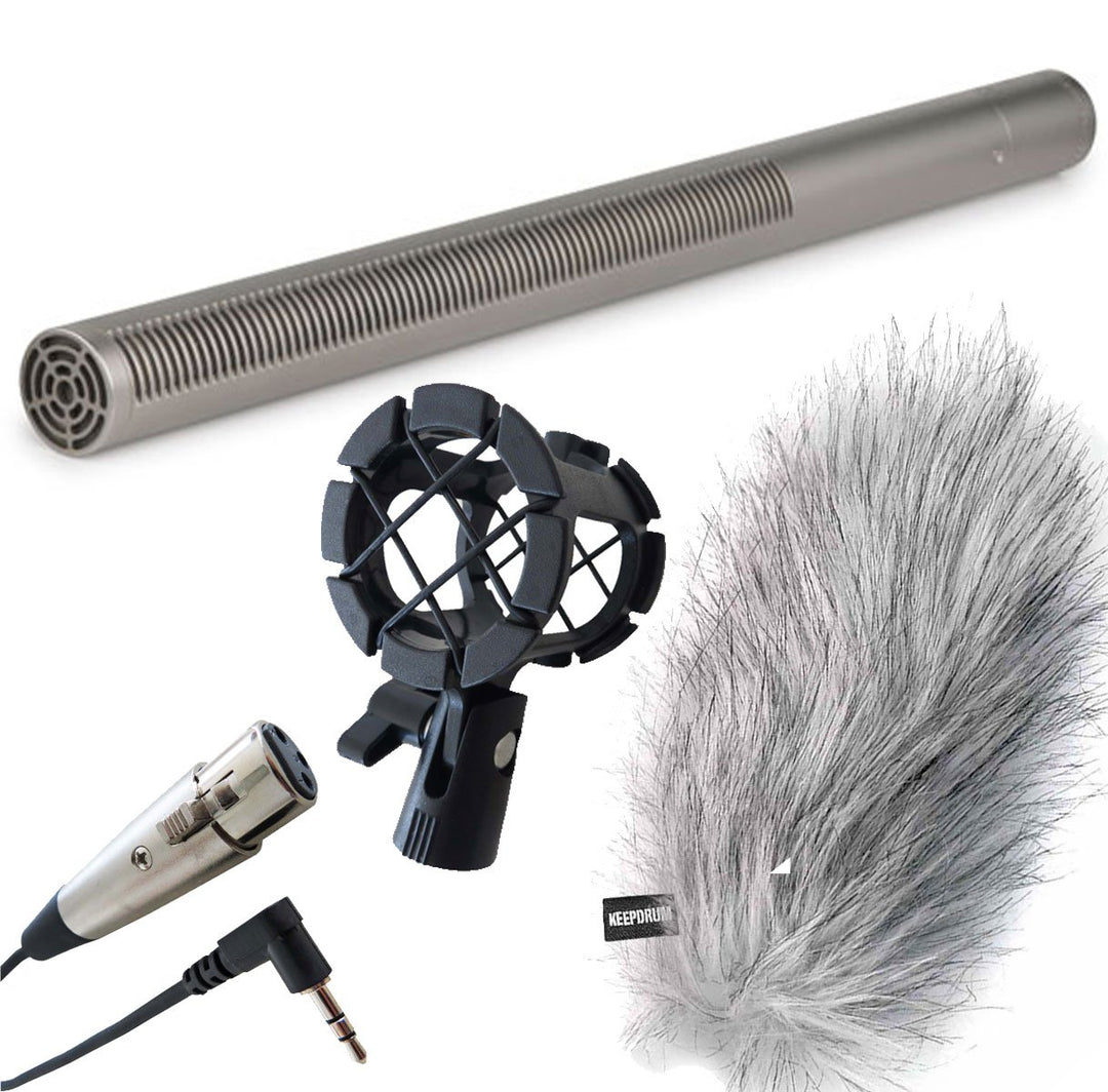Rode NTG-3 Richtrohr-Mikrofon + keepdrum Fell-Windschutz - Spinne – XLR/TRS Kabel
