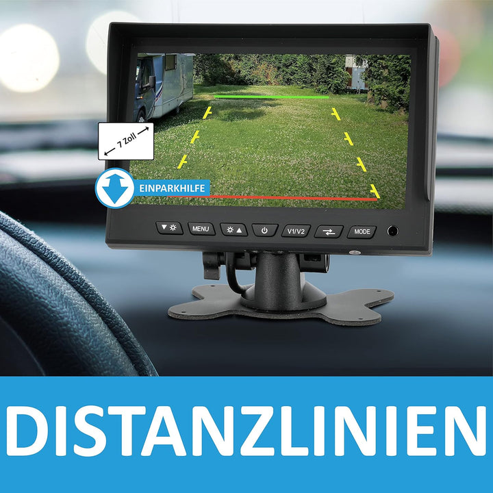 VSG24 24136 – 7“ Rückfahrsystem mit Kugelkopfkamera, Kleintransporter, Sprinter, inkl. 20m Kabel, Na