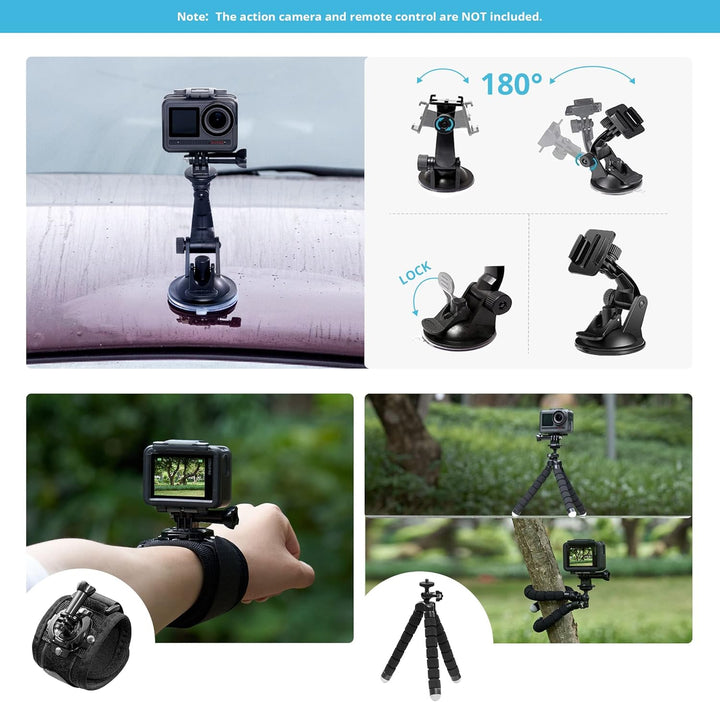 AKASO 60 in 1 Action Cam Zubehörset mit Sammeltasche, kompatibel mit EK7000/EK7000 Pro/Brave 4/Brave