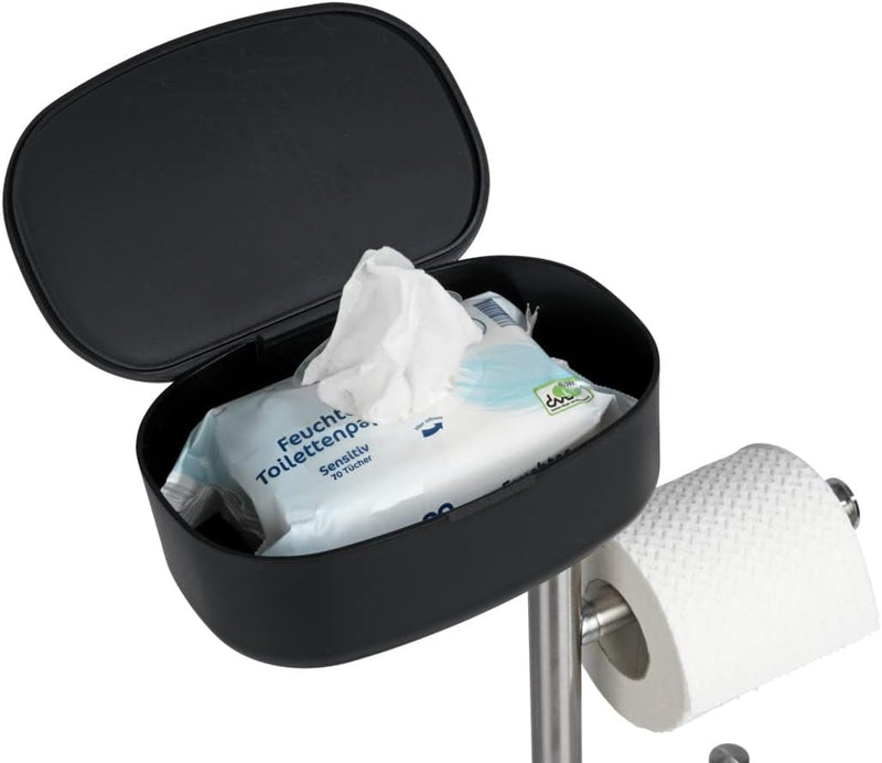 WENKO Stand WC-Garnitur mit Box Rivazza, mit integriertem Toilettenpapierhalter, WC-Bürstenhalter, E