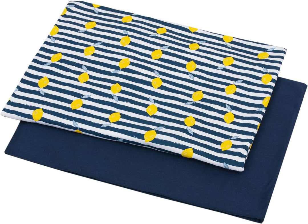 1buy3 Duo-Set Jersey Stoff Gemustert zum nähen | 92% Baumwolle, 8% Elasthan | Kinderstoff | Baumwoll