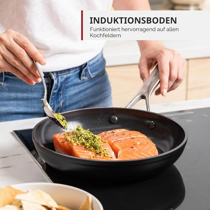 KitchenAid Forged Hardened Bratpfannen-Set (20cm und 28cm), hart anodisiert, PFAS-freie keramische A