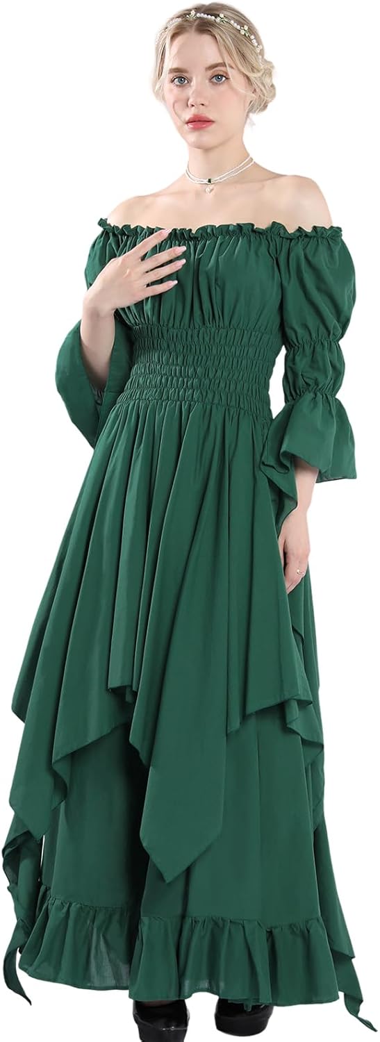 Viktorianisches Kleid Renaissance Kostüm Frauen Gothic Hexenkleid Mittelalterliches Hochzeitskleid G