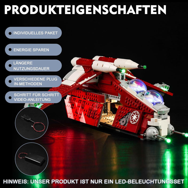 Led Licht Set für Lego The Clone Wars Coruscant Guard Gunship 75354 (Kein Lego), Dekorationsbeleucht