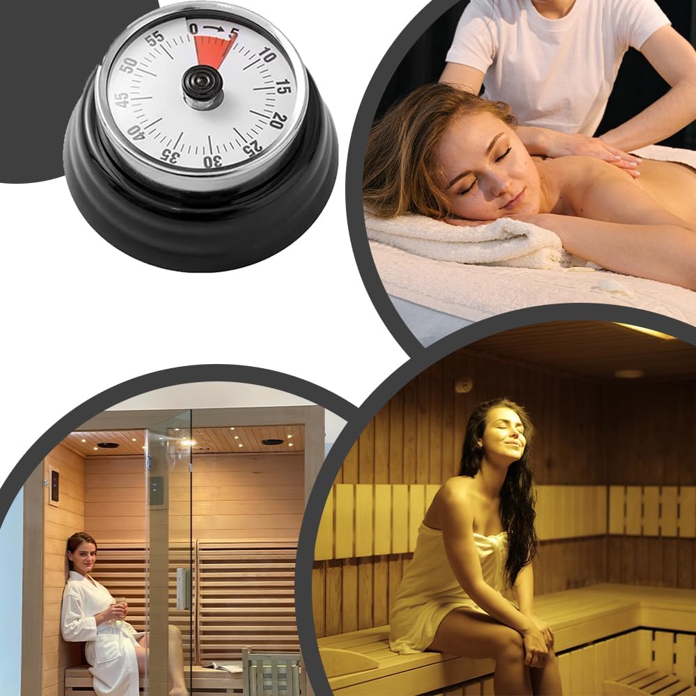 VOVCIG Edelstahl Sauna Timer, mechanischer Uhr-Timer für Saunäle und Wellnesszentren, Sauna-Zubehör,