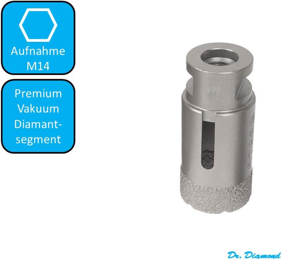Dr. Diamond | M14 Fliesenbohrer Hochleistungs-Trockenbohrkrone für Winkelschleifer - Spezial Kernboh