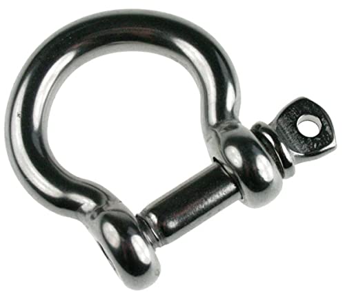 ARBO-INOX Rundschäkel geschweifte Form aus Edelstahl A4 geschmiedet 16 mm, 16 mm