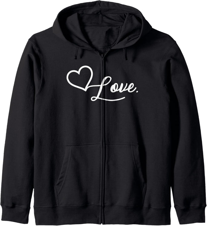 Love Simple Cursive Text With Heart Kapuzenjacke