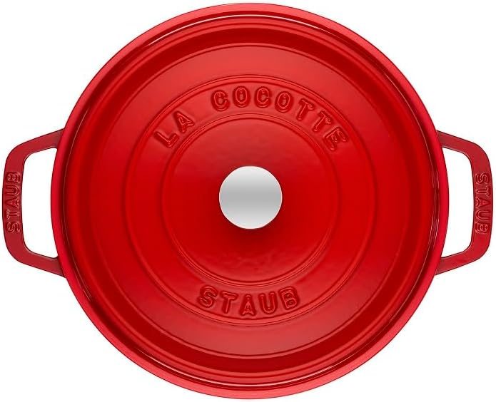 STAUB Gusseisen Bräter/Cocotte, rund 28cm, 6,7L, Aromaregen Funktion für optimale Befeuchtung, Für a