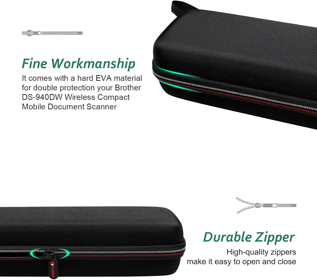 XANAD Tasche für Dokumentenscanner, kompatibel für Brother DS-640 / DS-740 / DS-940 Mobiler Scanner
