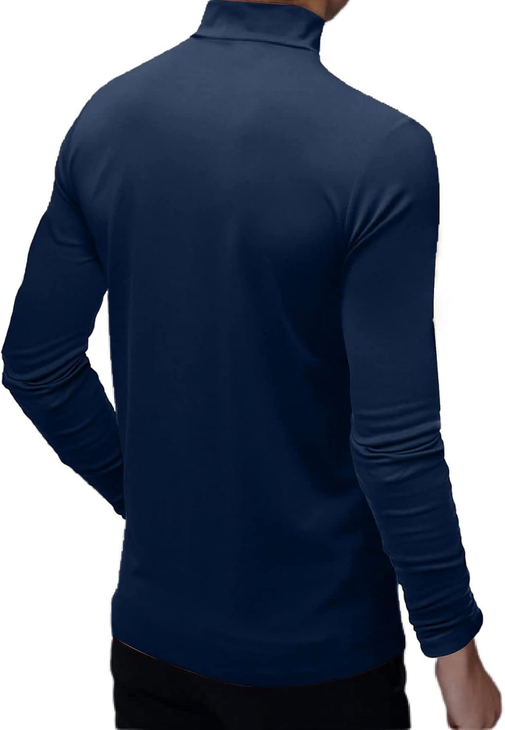 Herren T-Shirt Kurzarm Polo Neck Basic Mock Turtleneck Slim Fit Solid Tops, XL 2-schwarzblau