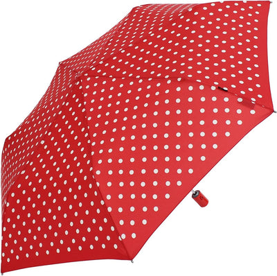 Knirps Taschenschirm Slim Duomatic Polka Dots (red-White im neopren-case), Red-white im Neopren-case