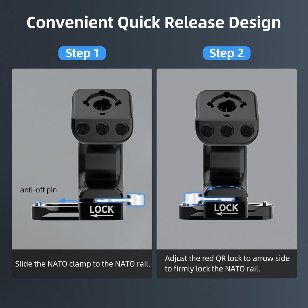 Nitze Top Handle Griff, NATO Top Handle mit QR NATO Clamp, NATO Rail und Cold Shoe Adapter für Unive