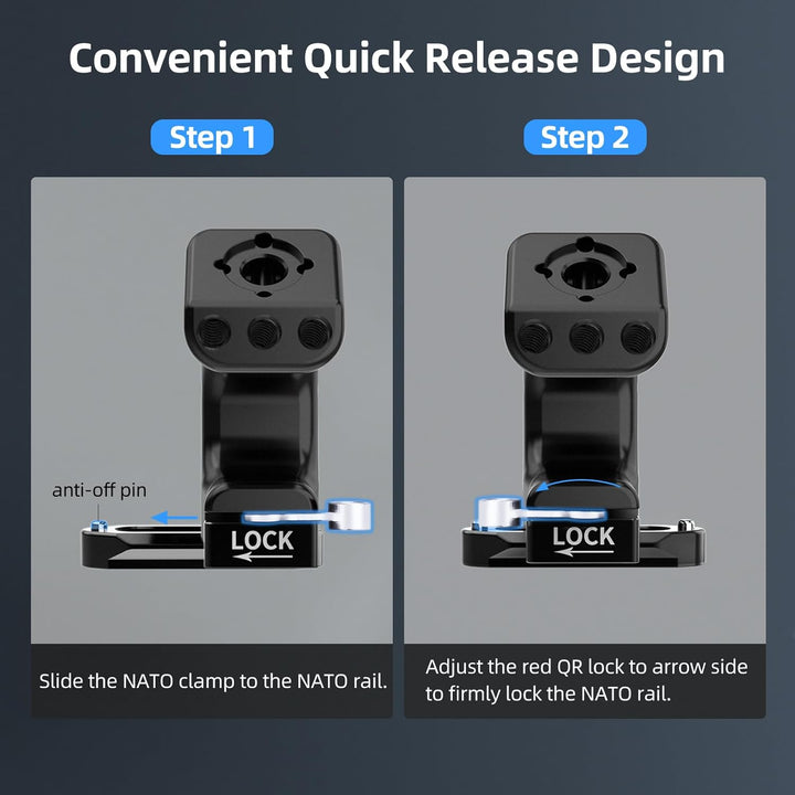 Nitze Top Handle Griff, NATO Top Handle mit QR NATO Clamp, NATO Rail und Cold Shoe Adapter für Unive