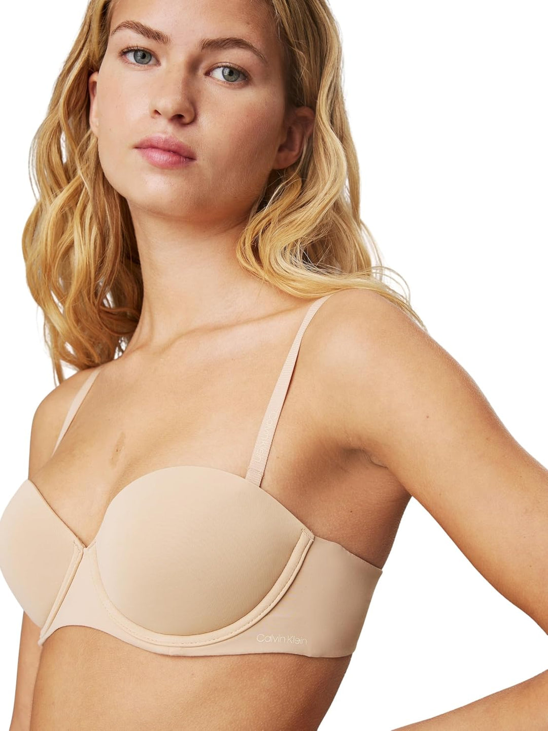 Calvin Klein Damen Trägerloser BH Push-Up 65B Beige (Bare), 65B Beige (Bare)