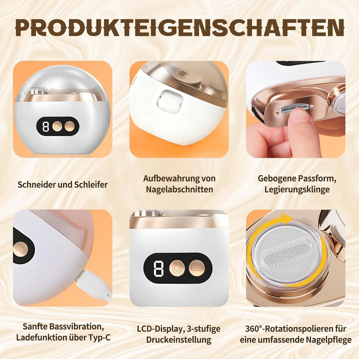 Elektrischer Nagelknipser, 3 in 1 Multi-functional Electric Nail Trimmer, Elektrischer Nagelschneide