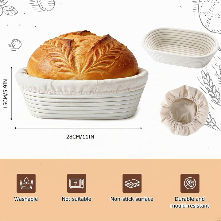 gärkörbchen für brot, Material: Rattan, Masse: 28x15x8cm, Farbe: Natur, Oval Gärkorb Zum Brotbacken-