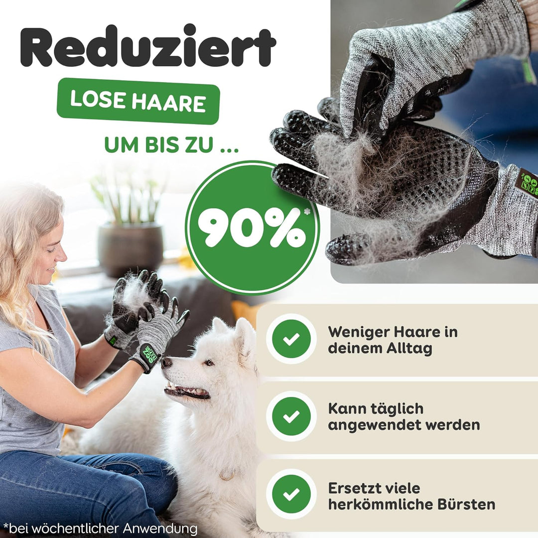 DR Zoo Gr. L Fellpflegehandschuh Paar zur Fellpflege - Handschuh für Hund, Katze, Pferde und Kaninch