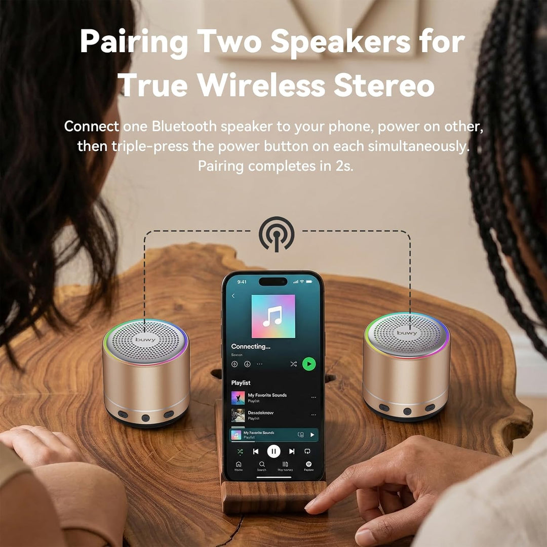 Mini Bluetooth Lautsprecher (83g), Musikbox Bluetooth 5.4 mit RGB Lichter, HD-Sound & Starke Bass, T