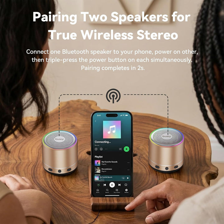 Mini Bluetooth Lautsprecher (83g), Musikbox Bluetooth 5.4 mit RGB Lichter, HD-Sound & Starke Bass, T