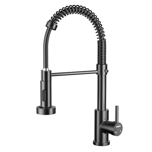 Cobbe Wasserhahn Küche, Spring Küchenarmatur mit Pull Down Sprüher Brause, 2 Sprühfunktionen, 360° D