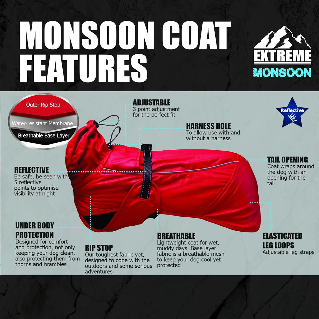 Ancol Hundemantel Extreme Monsoon schwarz 25 cm XS Schwarz X-Small, Schwarz X-Small