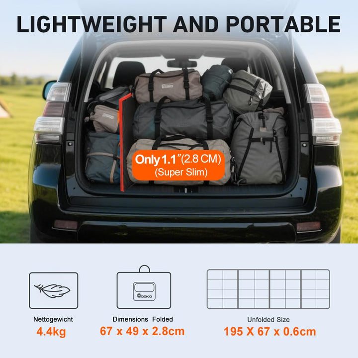 DOKIO 200W 18V Faltbar Solar Panel Kit Monokristallines Mit Solarladeregler Und PV-Kabel (Für 12V Kf