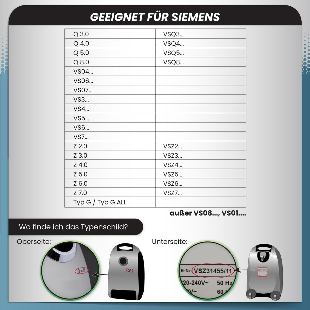 McFilter I 16 Staubsaugerbeutel geeignet für Siemens VSQ5X1230 Q5.0 Staubsauger I 5-lagiger Staubbeu