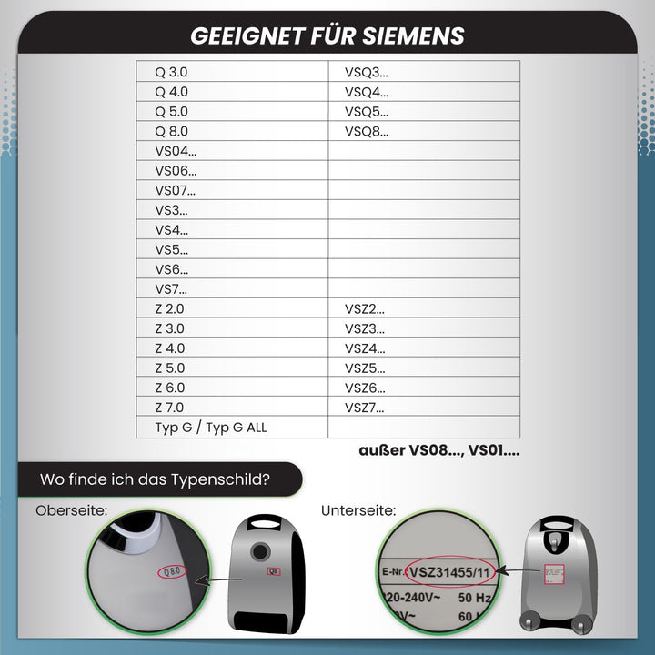 McFilter I 16 Staubsaugerbeutel geeignet für Siemens VSQ5X1230 Q5.0 Staubsauger I 5-lagiger Staubbeu